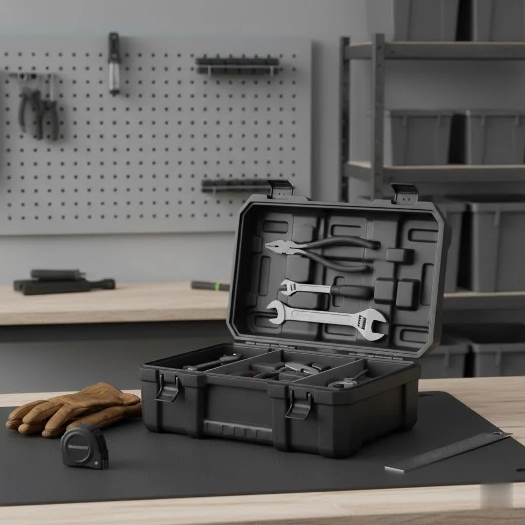 Triangle tool box for efficient tool storage