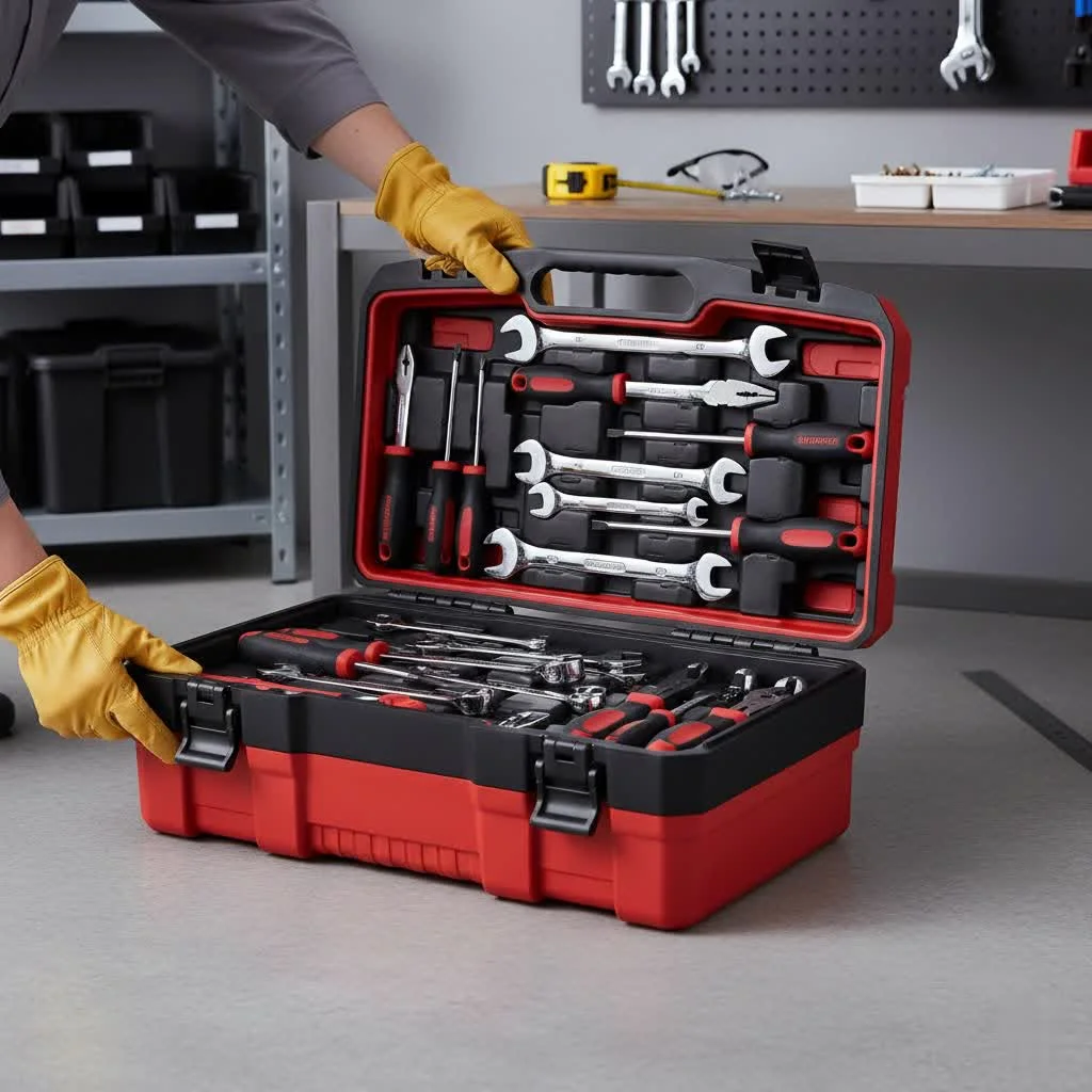 DeWalt rolling tool box on a job site